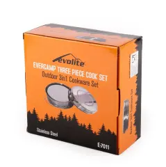 Evolite Evercamp 2-3 Kişilik Çelik Kamp Tencere Seti - 415gr