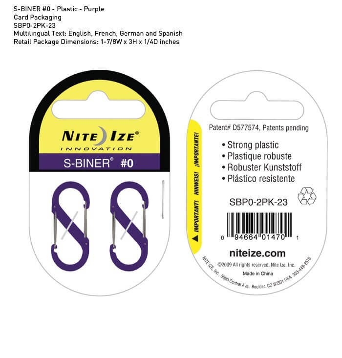 Nite-Ize S-Biner Mor Plastik Karabina Size 0