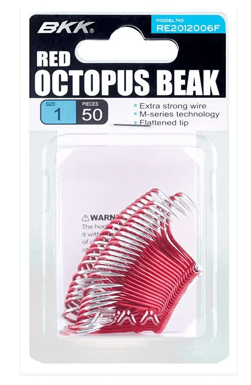 BKK Red Octopus Beak Profesyonel Olta İğnesi Seti - 50 Adet | Tatlı ve Tuzlu Su Uyumlu
