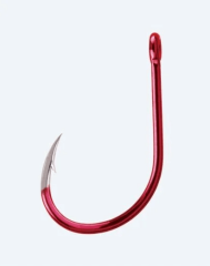 BKK Red Octopus Beak Profesyonel Olta İğnesi - Tatlı ve Tuzlu Su Uyumlu, Düz Göz