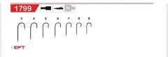 EFT Hook 1799 Beyaz Tin Düz Olta İğnesi