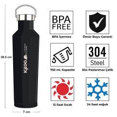 Igloo Pentagon 750ml Paslanmaz Çelik Termos - Siyah