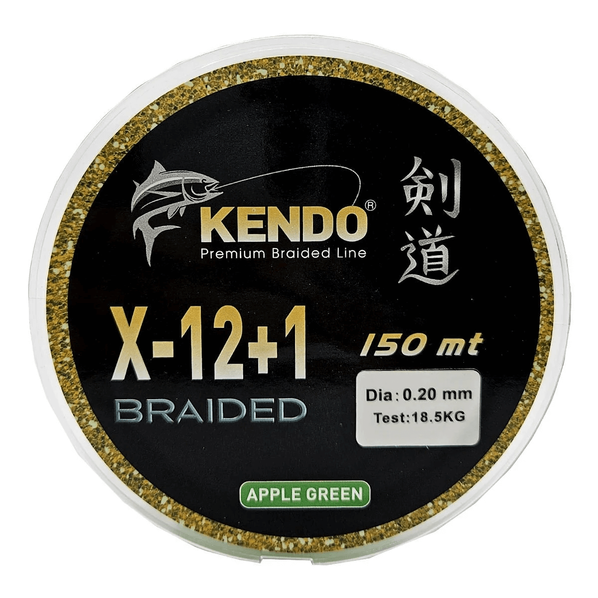 Kendo X-12+1 Braided 150m Apple Green Örgü İp Misina - Yüksek Dayanıklılık ve Hassasiyet 0,14mm