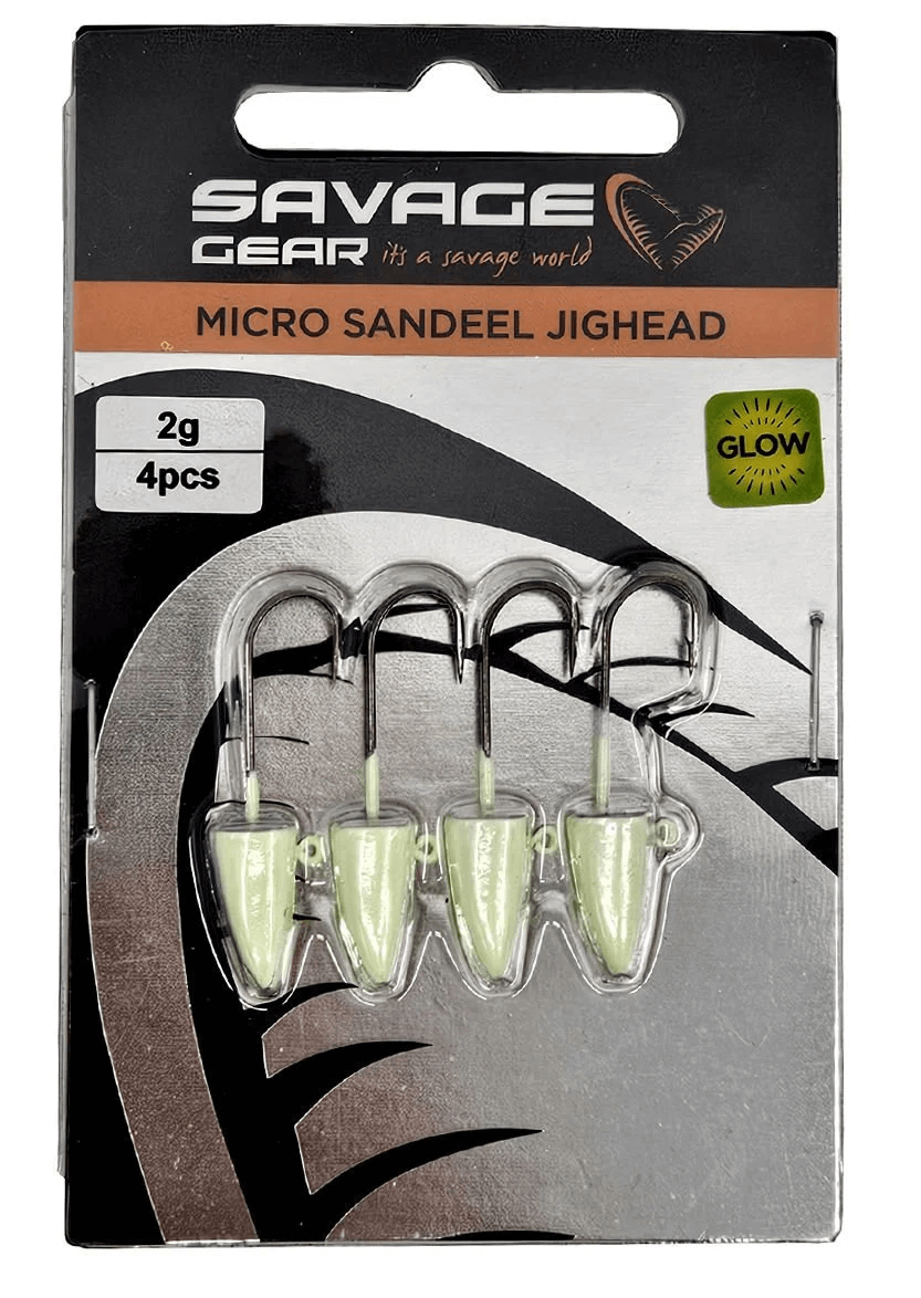 Savage Gear LRF Micro Sandeel Jighead - Glow Teknolojili 4’lü Set #8
