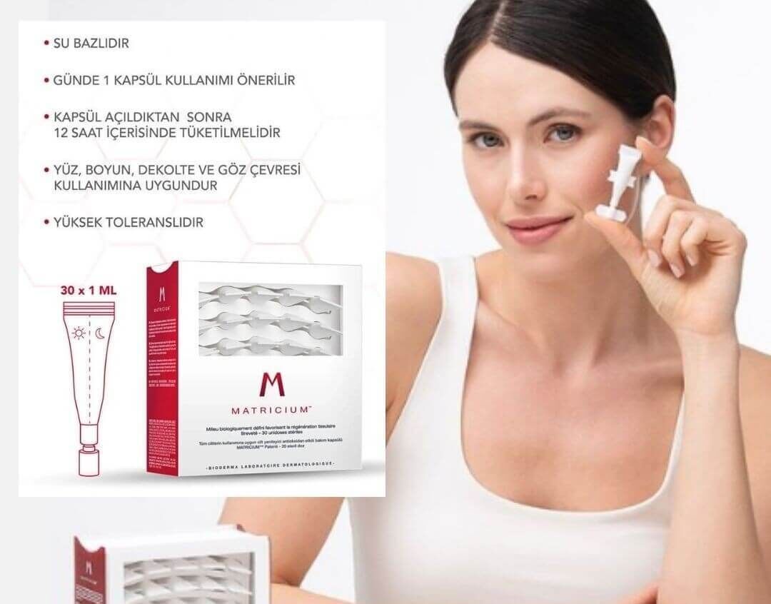 Bioderma Matricium Yaşlanma Karşıtı 53 Element İçeren Cilt Yenileyici Antioksidan Bakım Kapsülü 30x1ml
