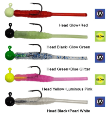 Kendo Hook Worm Jighead LRF Silikon Yem Seti 1gr 4.5cm 5 Adet