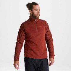 Craghoppers Barker HZ Erkek Polar Ceket | Yarım Fermuarlı Mikro Polar | Bordo