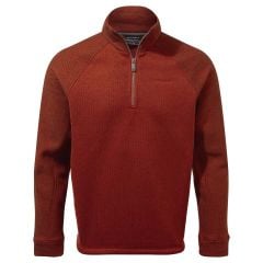 Craghoppers Barker HZ Erkek Polar Ceket | Yarım Fermuarlı Mikro Polar | Bordo