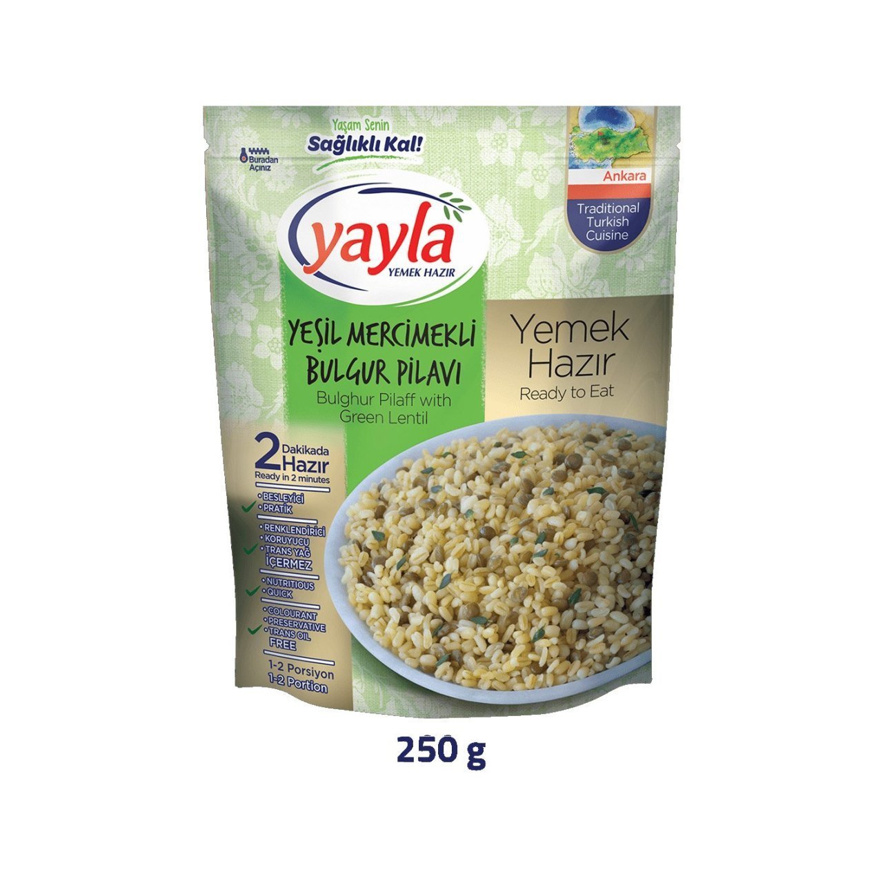 Yayla Hazır Yeşil Mercimekli Bulgur Pilavı