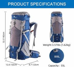 Mobihome 60L Profesyonel Hiking Sırt Çantası - Su Geçirmez Gövde Destek Sistemli Outdoor Çanta