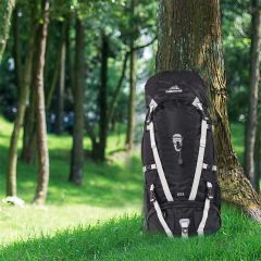 QuickUP 65L Trekking Sırt Çantası - Profesyonel Doğa Yürüyüş Çantası Siyah
