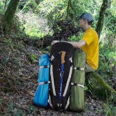 QuickUP 65L Trekking Sırt Çantası - Profesyonel Doğa Yürüyüş Çantası Siyah