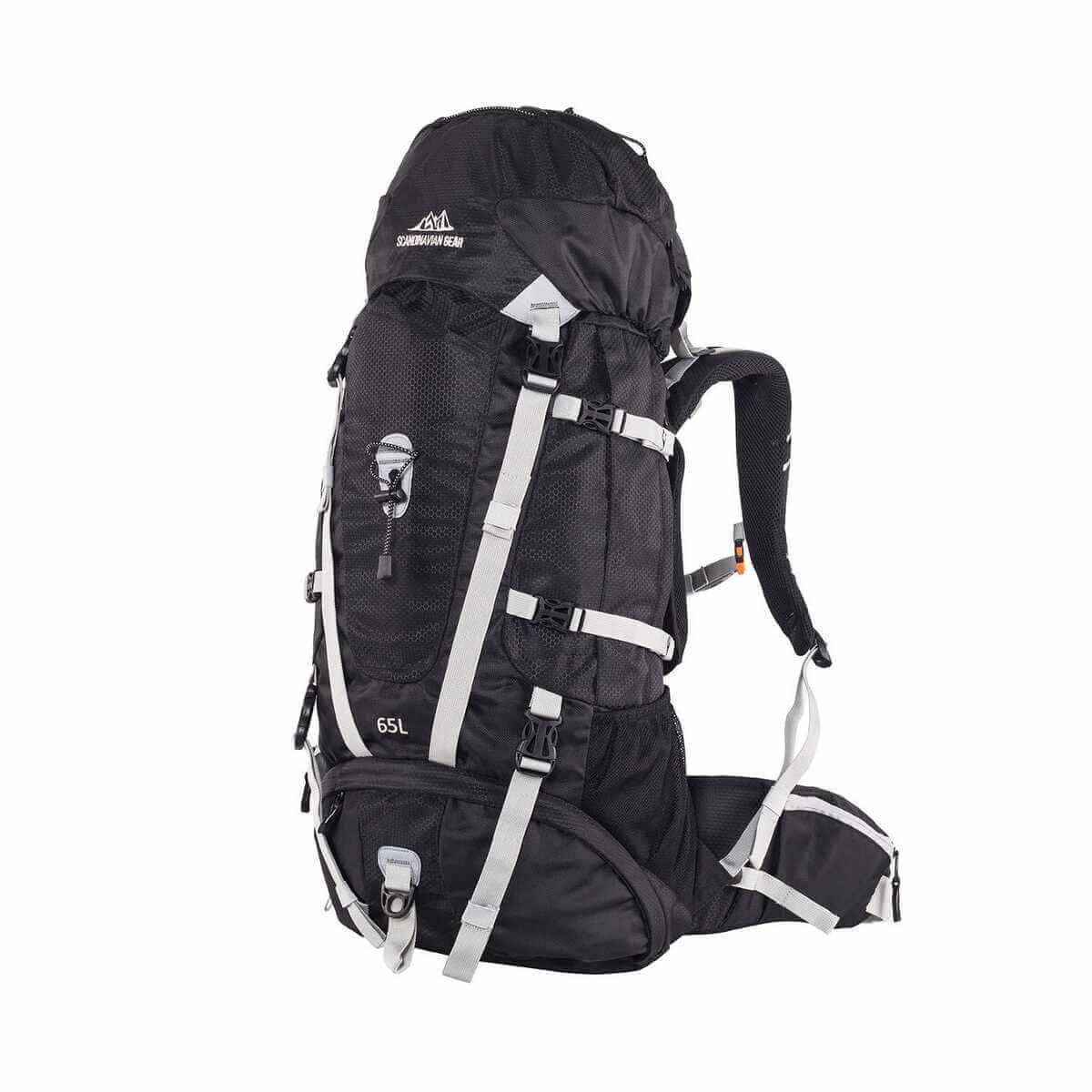 QuickUP 65L Trekking Sırt Çantası - Profesyonel Doğa Yürüyüş Çantası Siyah