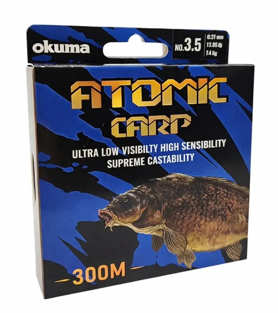 Okuma Atomic Carp Nylon Clear Color 300m Misina | Şeffaf Sazan Misinası