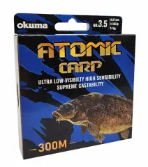 Okuma Atomic Carp Nylon Clear Color 300m Misina | Şeffaf Sazan Misinası