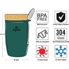 Igloo Bamboo Yemek Termosu 500ml