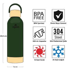 Igloo Hydrate Pro Bambu Tabanlı Çelik Termos 500ml